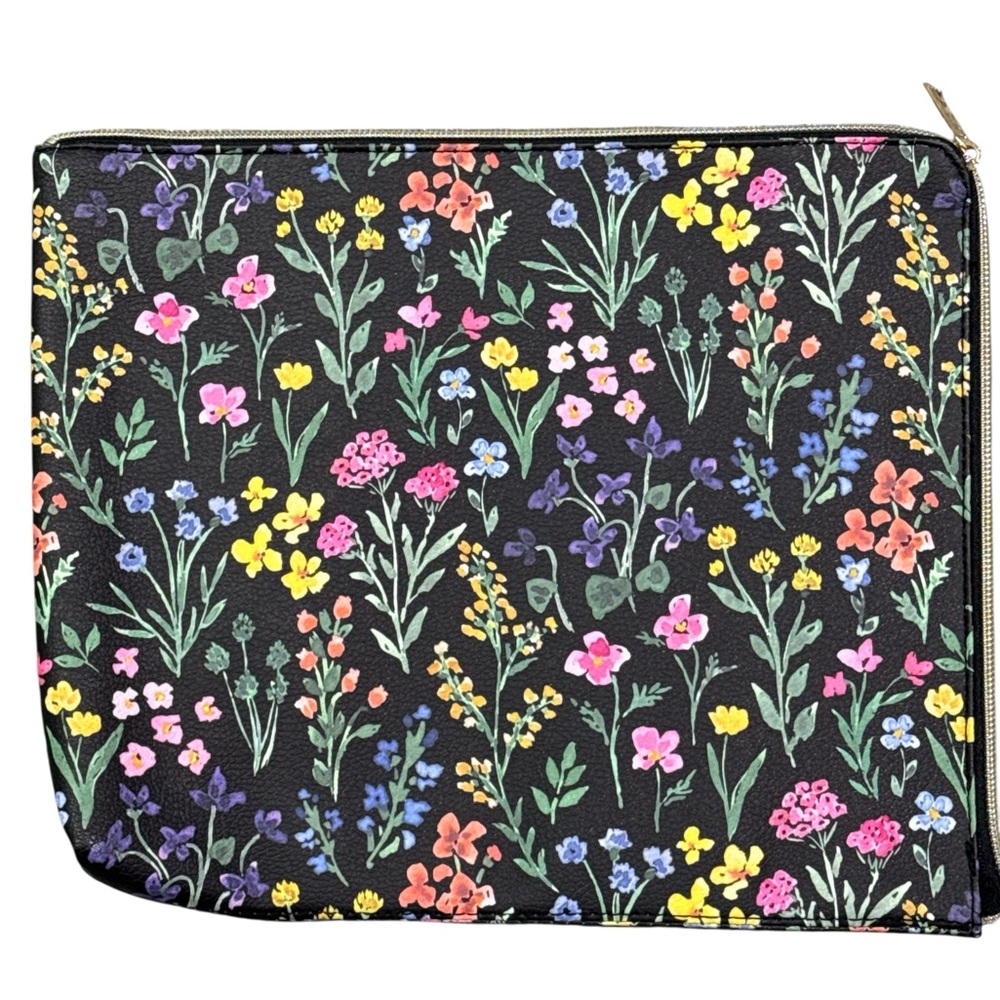 NWOT Day Designer Accessory Floral Print Black Pouch
